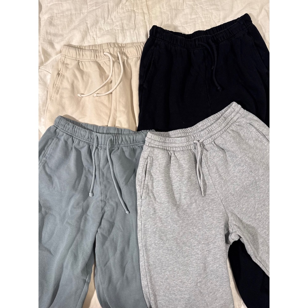 Old Navy Women's Small Jogger Sweatpants Bundle 4 Pack Gray Black Cream Blue